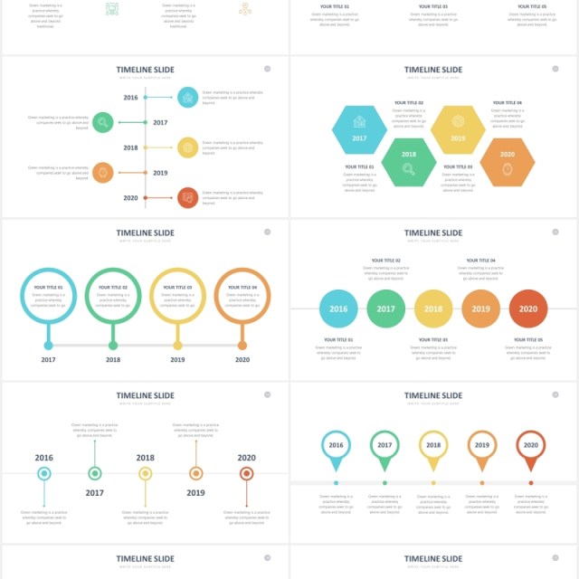 实用时间线企业发展时间轴PPT信息图表素材Timeline Powerpoint Slides