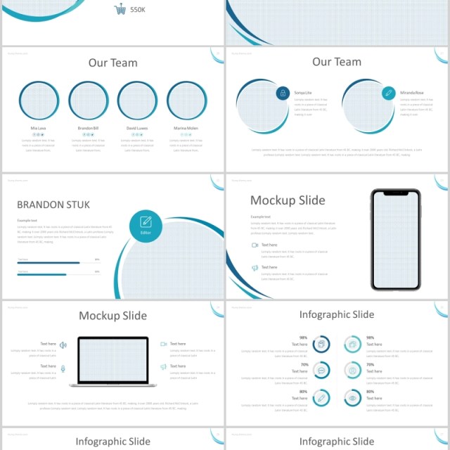 蓝色公司介绍企业简介PPT模板版式设计rumy powerpoint template