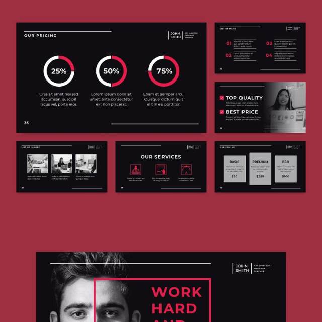 艺术总监美术指导PPT图片排版版式模板（不含摄影图）Art Director PowerPoint Presentation Template