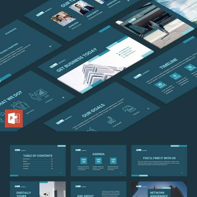 商业网络业务布局PPT模板不含照片Business Network PowerPoint Presentation Template