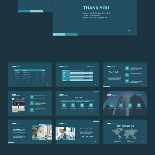 商业网络业务布局PPT模板不含照片Business Network PowerPoint Presentation Template