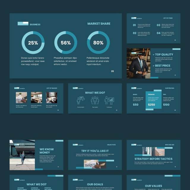 商业网络业务布局PPT模板不含照片Business Network PowerPoint Presentation Template