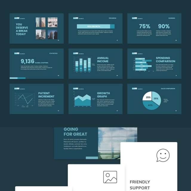 商业网络业务布局PPT模板不含照片Business Network PowerPoint Presentation Template