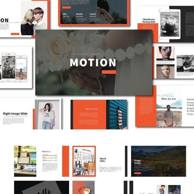 时尚简约PPT模板版式设计Motion Powerpoint Template