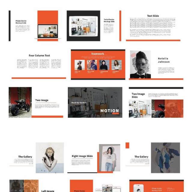 时尚简约PPT模板版式设计Motion Powerpoint Template