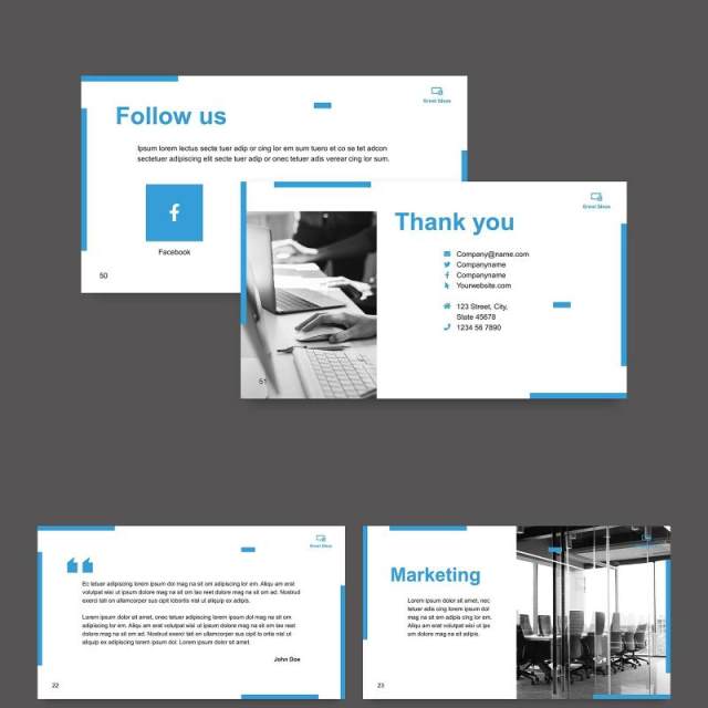 创意营销公司商业战略计划报告PPT模板不含照片Marketing Firm PowerPoint Presentation Template