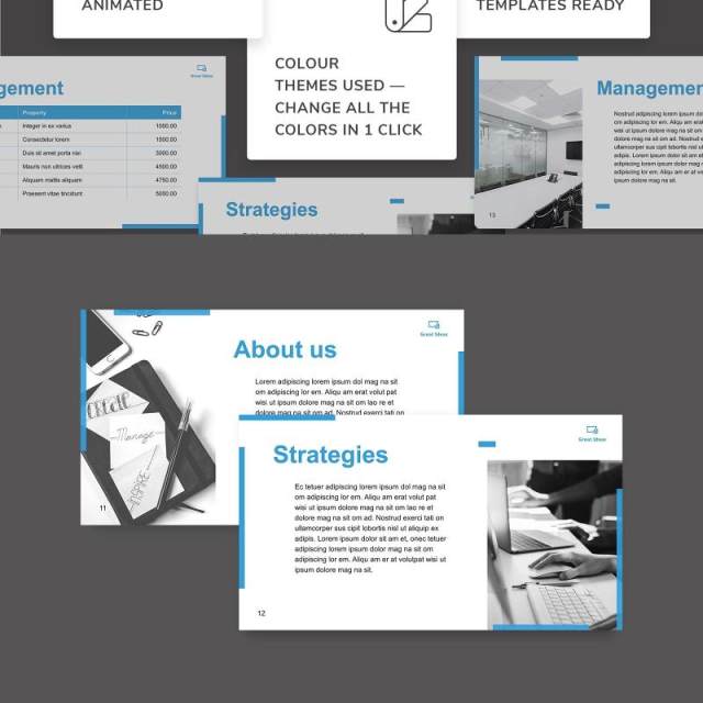 创意营销公司商业战略计划报告PPT模板不含照片Marketing Firm PowerPoint Presentation Template