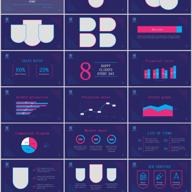 智能家居PPT版式模板Smart House PowerPoint Presentation Template