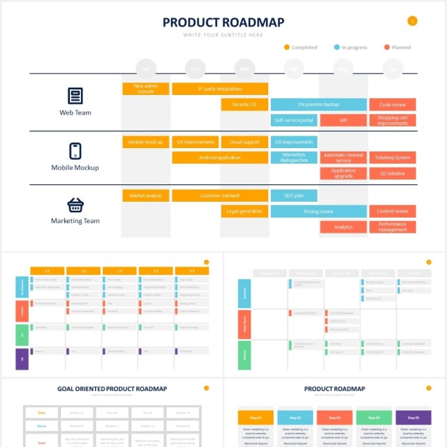 产品路线图列表表格表单PPT信息图表素材Product Roadmap Powerpoint Slides