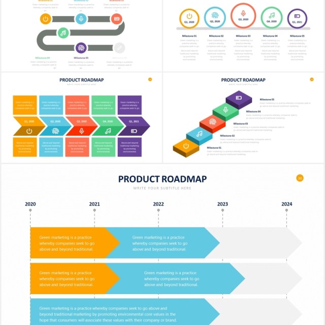 产品路线图列表表格表单PPT信息图表素材Product Roadmap Powerpoint Slides