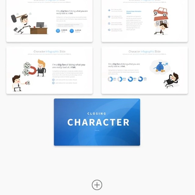 11套色系角色独特的PPT信息图形幻灯片演示Character - PowerPoint Infographics Slides