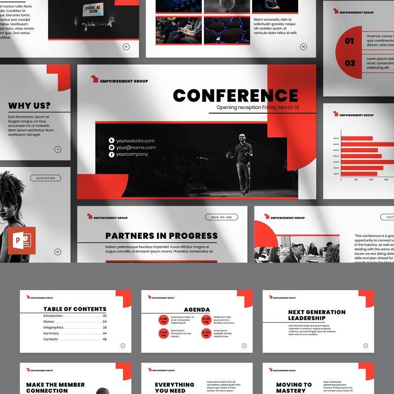 大型研讨会论坛会议发布会PPT版式模板Conference PowerPoint Presentation Template
