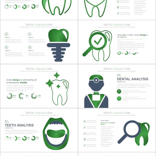 牙科主题PPT幻灯片信息图表 DENTAL PowerPoint Infographics Slides