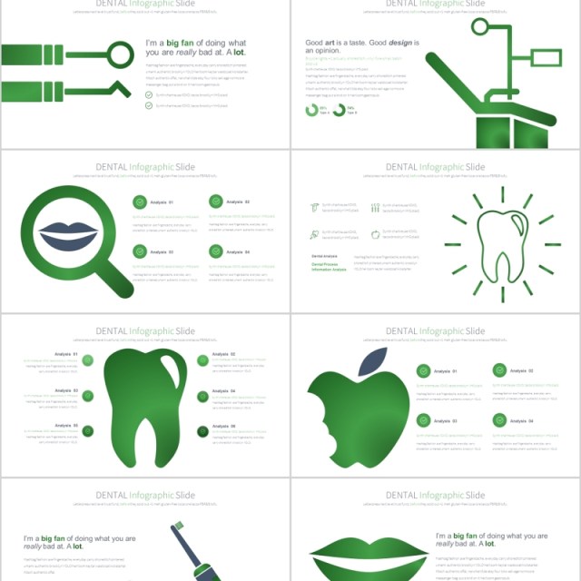 牙科主题PPT幻灯片信息图表 DENTAL PowerPoint Infographics Slides