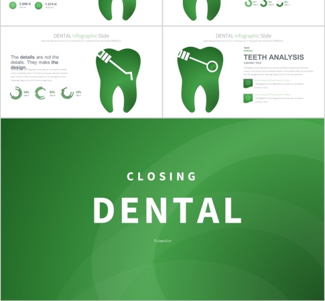 牙科主题PPT幻灯片信息图表 DENTAL PowerPoint Infographics Slides