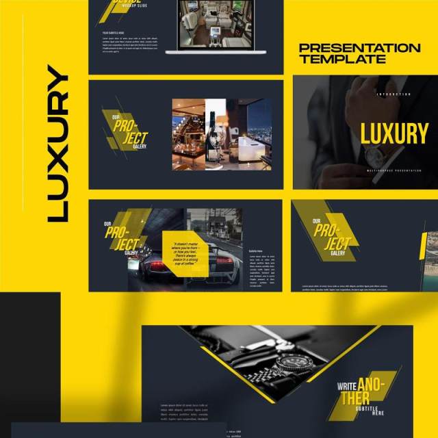 豪华奢侈品创意产品展示报告PPT模板不含照片LUXURY Powerpoint Business Modern Corporate