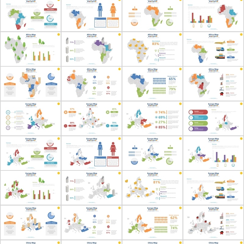 273页世界地图各个国家PPT素材模板演示Map Presentation_273 Slide_16x9