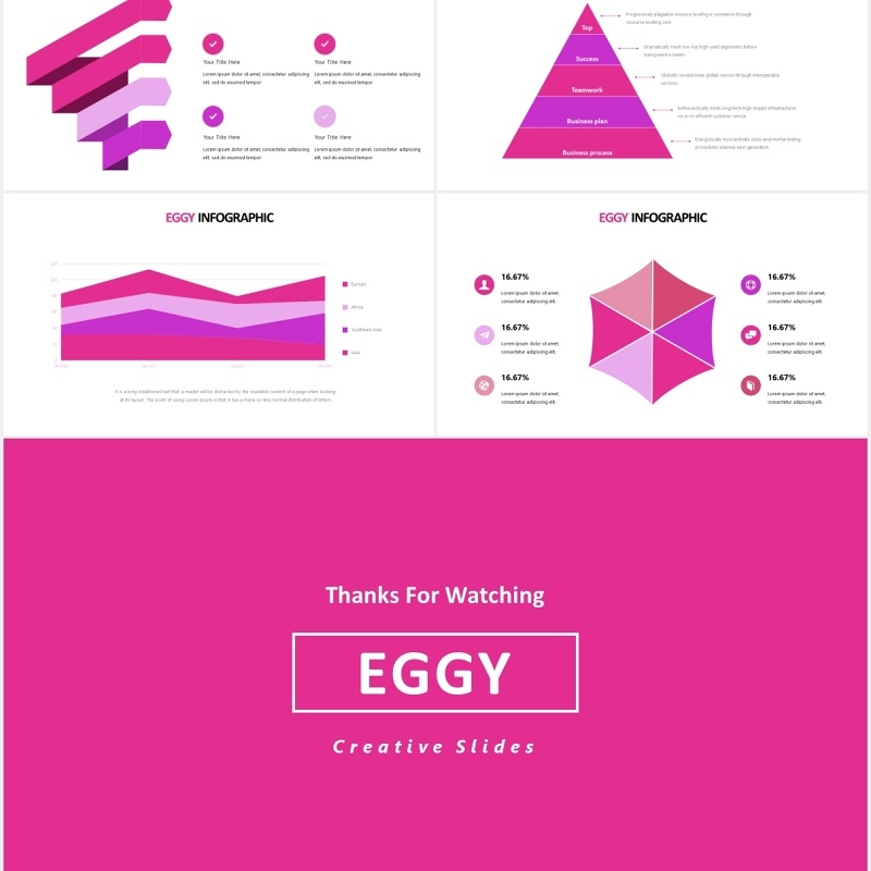 粉色国外图片排版PPT模板eggy powerpoint template