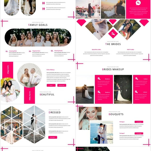 婚礼活动策划结婚照片展示PPT国外模板Wedding - Powerpoint Template