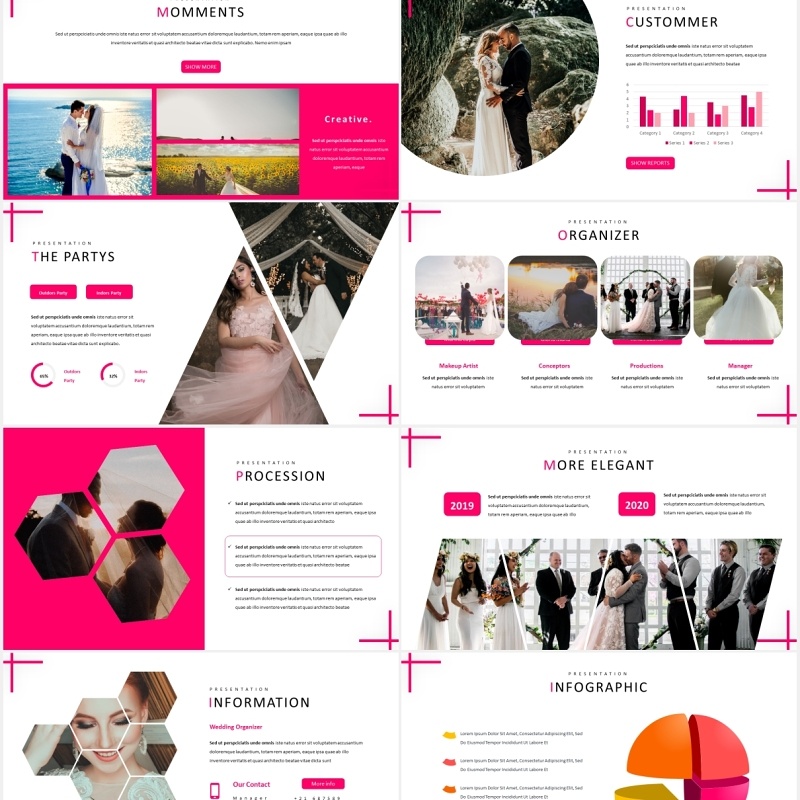 婚礼活动策划结婚照片展示PPT国外模板Wedding - Powerpoint Template