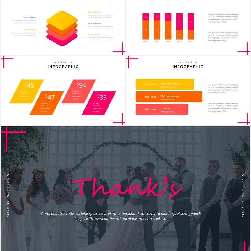 婚礼活动策划结婚照片展示PPT国外模板Wedding - Powerpoint Template