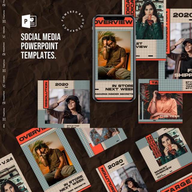 大气简洁手机竖版社交媒体杂志PPT版式模板Social Media PowerPoint Template 大气简洁手机竖版社交媒体杂志PPT版式模板Social Media PowerPoint Template