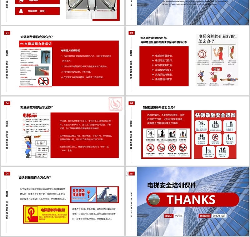 电梯安全知识培训PPT模板课件