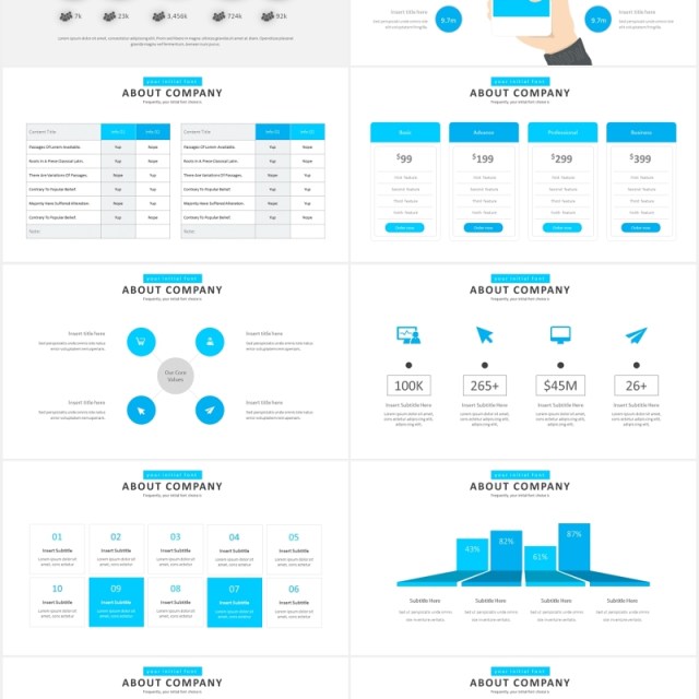 国外简约图表PPT模板impression powerpoint template