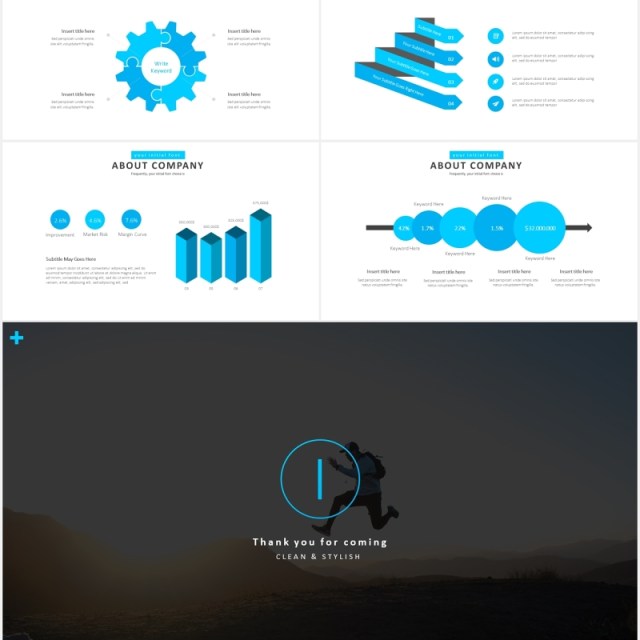 国外简约图表PPT模板impression powerpoint template