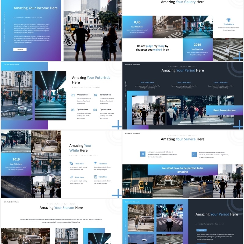 渐变商务工作汇报总结计划PPT国外模板Modernize - Powerpoint Template