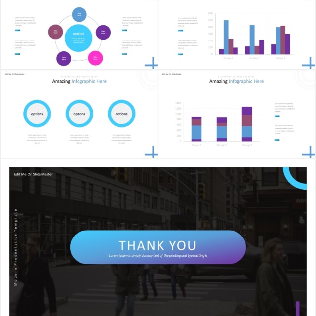 渐变商务工作汇报总结计划PPT国外模板Modernize - Powerpoint Template