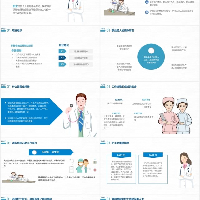 简约医院医疗护士岗前专业培训课件PPT模板