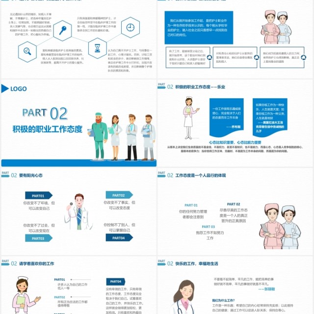 简约医院医疗护士岗前专业培训课件PPT模板