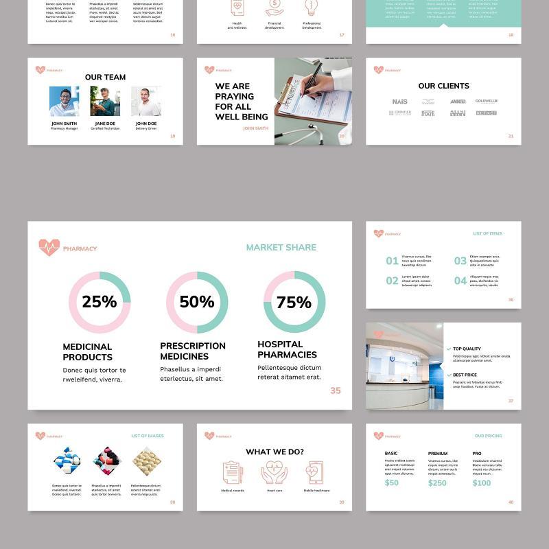 药房药店PPT版式模板Pharmacy PowerPoint Presentation Template