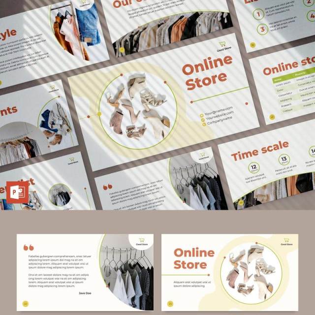 线上店铺电商购物PPT模板不含照片Online Store PowerPoint Presentation Template 线上店铺电商购物PPT模板不含照片Online Store PowerPoint Presentation Template