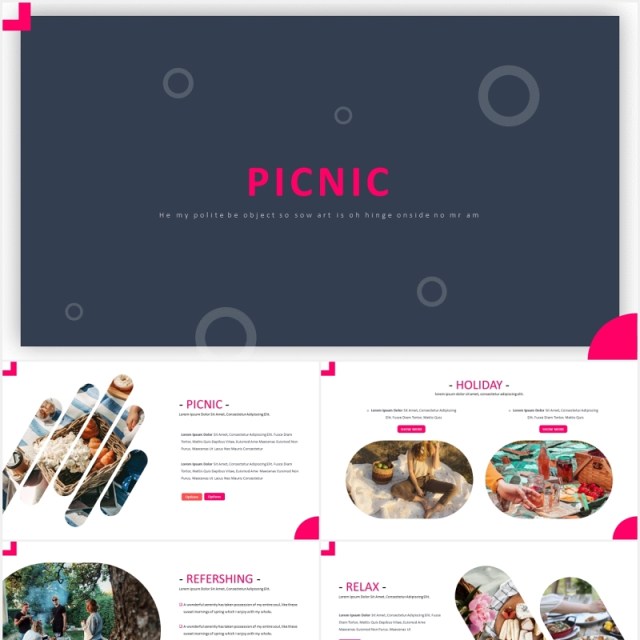 户外旅游野餐国外PPT模板Picnic Powerpoint Template