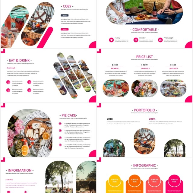 户外旅游野餐国外PPT模板Picnic Powerpoint Template