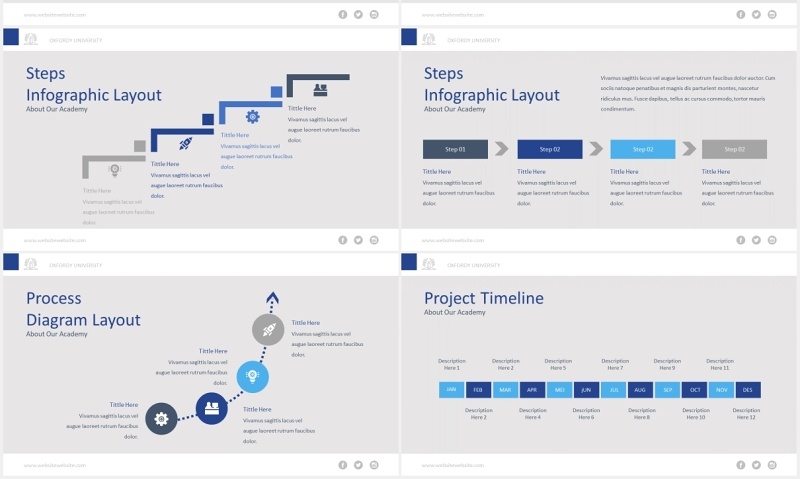 大学生学校教育学术报告答辩PPT模板图片排版设计Academia - University School Powerpoint Template