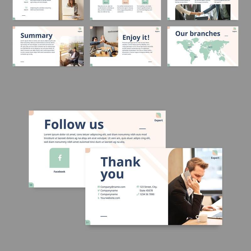 蓝色商业培训PPT模板不含照片Business Advisor PowerPoint Presentation Template