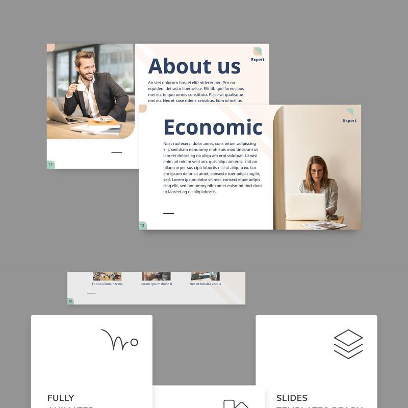 蓝色商业培训PPT模板不含照片Business Advisor PowerPoint Presentation Template