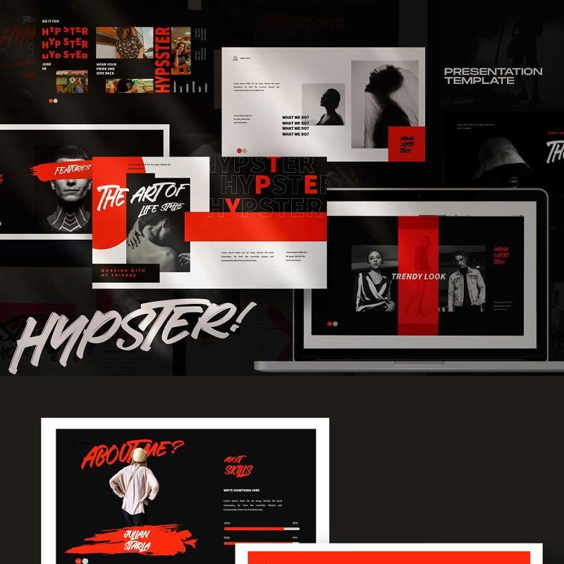 创意创新商业广告公司设计PPT模板不含照片Hypester urban design creative powerpoint