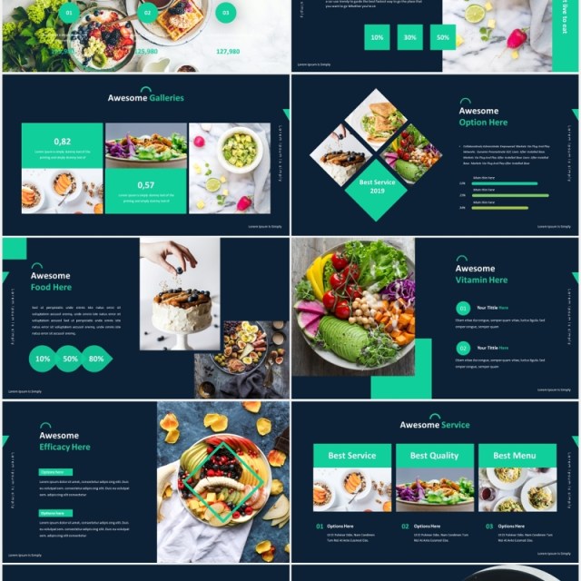 水果美食餐饮宣传展示PPT模板avocado powerpoint template