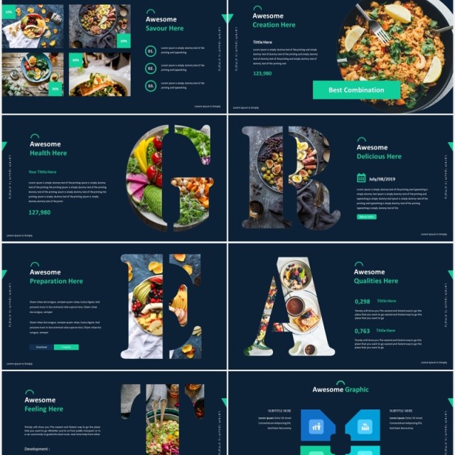 水果美食餐饮宣传展示PPT模板avocado powerpoint template