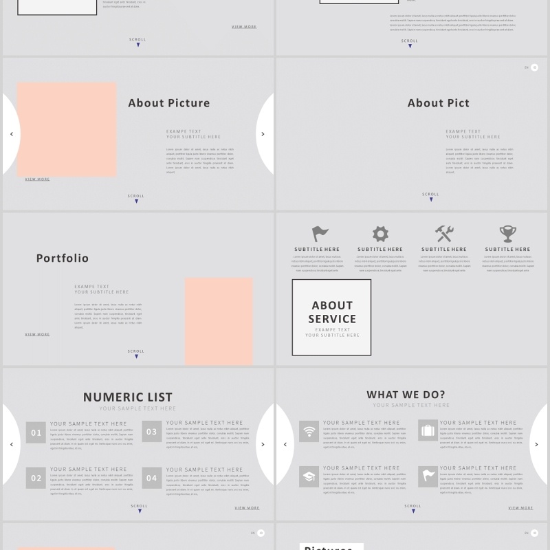 简洁欧美灰色PPT版式设计模板GREY - Powerpoint