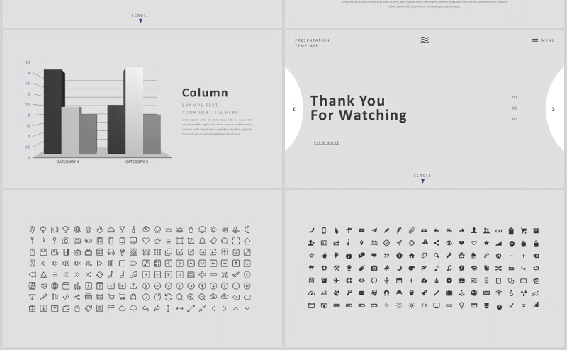 简洁欧美灰色PPT版式设计模板GREY - Powerpoint