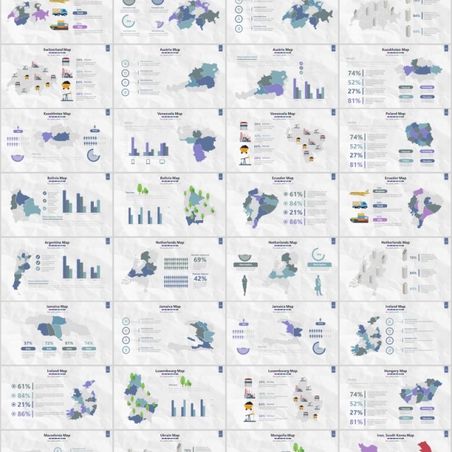 世界地图PPT模板信息可视化素材Map Presentation