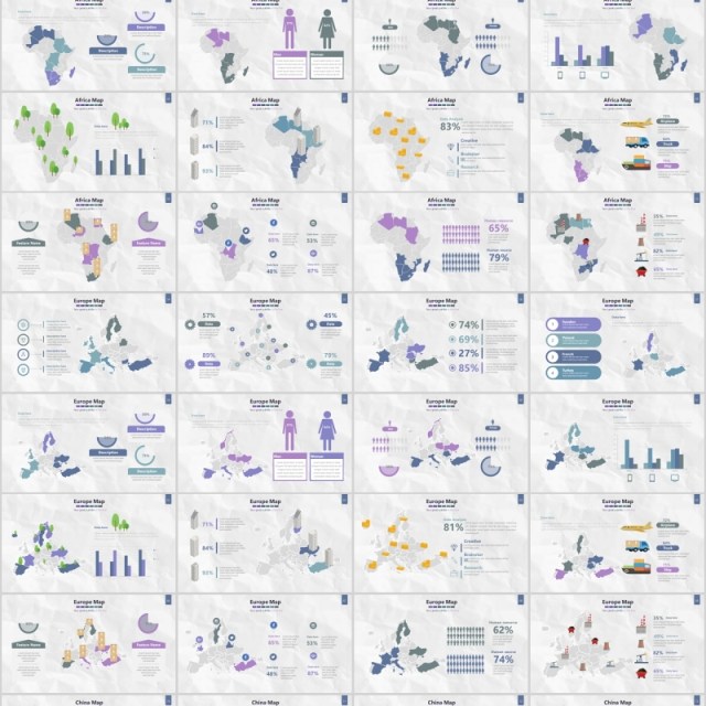 世界地图PPT模板信息可视化素材Map Presentation 世界地图PPT模板信息可视化素材Map Presentation