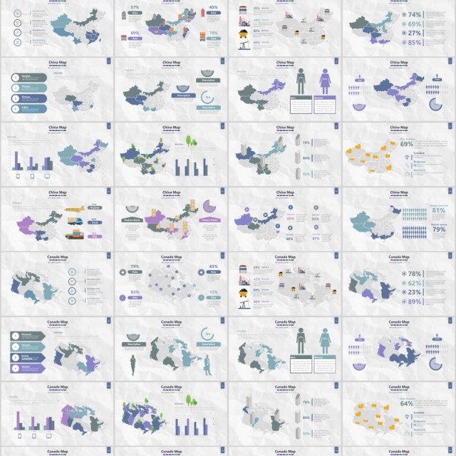 世界地图PPT模板信息可视化素材Map Presentation