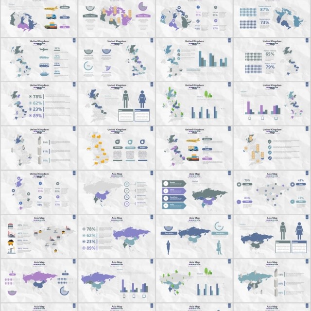 世界地图PPT模板信息可视化素材Map Presentation