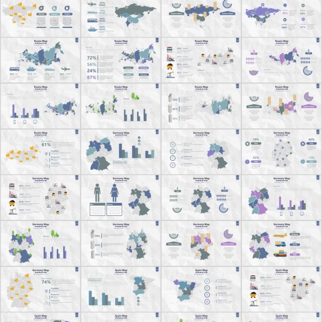 世界地图PPT模板信息可视化素材Map Presentation